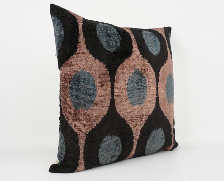 HANDMADE- IKAT SILK/VELVET PILLOWCASE