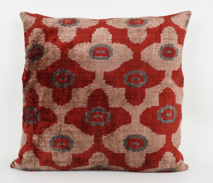 HANDMADE- IKAT SILK/VELVET PILLOWCASE