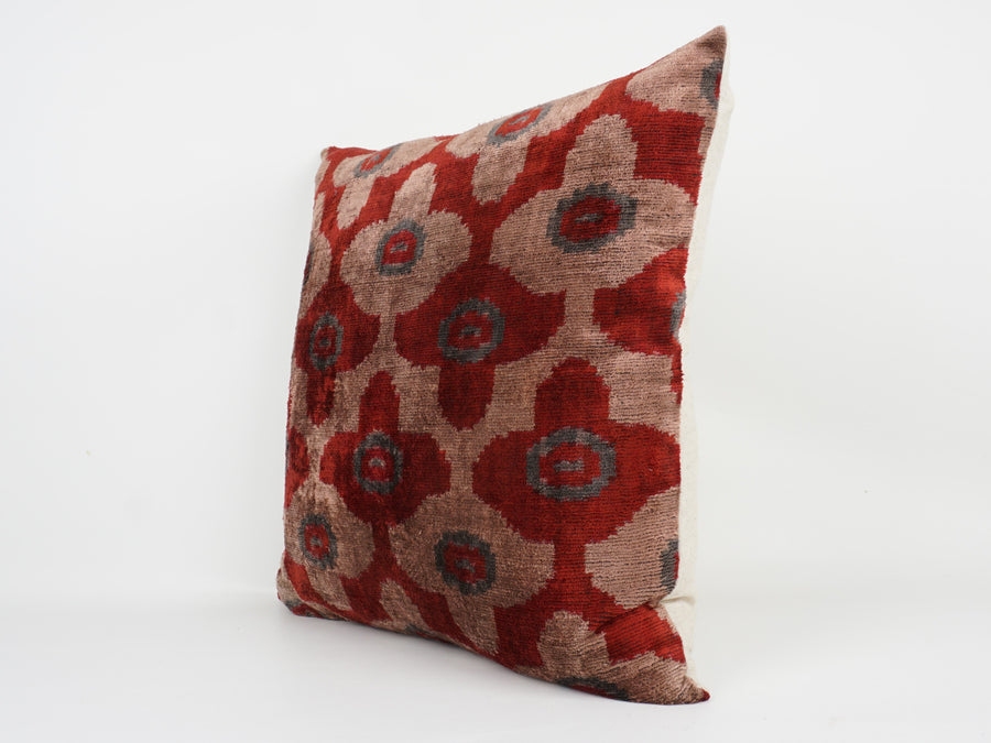 HANDMADE- IKAT SILK/VELVET PILLOWCASE