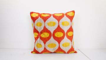 Ikat Velvet Pillow Cover, 20'' x 20'' , İkat Velvet Square Pillow,