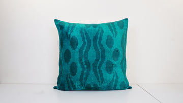 Ikat Velvet Pillow Cover, 20'' x 20'' , İkat Velvet Square Pillow,