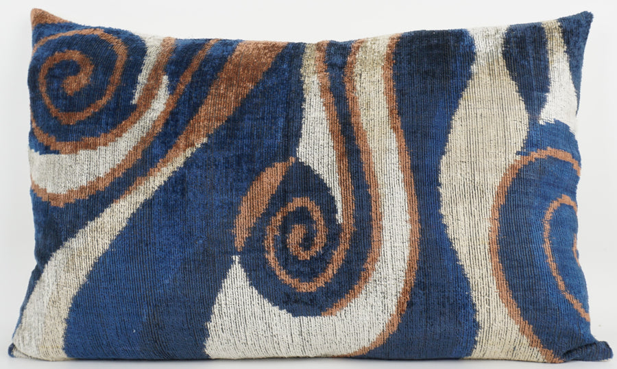 HANDMADE- IKAT SILK/VELVET PILLOWCASE