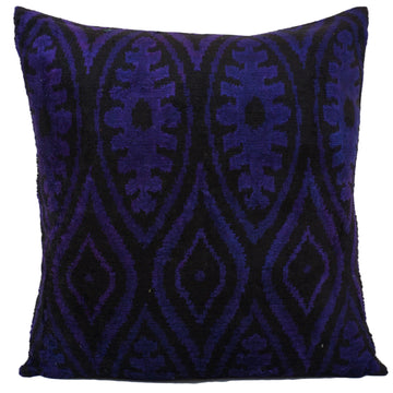 Ikat Velvet Pillow Cover, 20'' x 20'' , İkat Velvet Square Pillow,