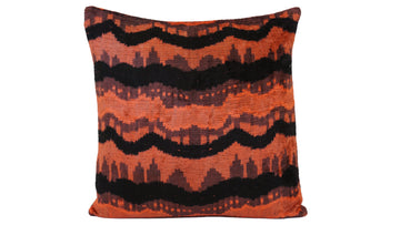 Ikat Velvet Pillow Cover, 20'' x 20'' , İkat Velvet Square Pillow,