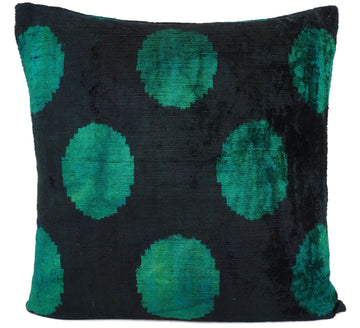 Ikat Velvet Pillow Cover, 20'' x 20'' , İkat Velvet Square Pillow,