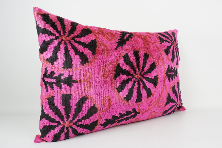 HANDMADE- IKAT SILK/VELVET PILLOWCASE