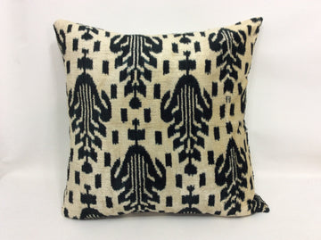 HEAVY METAL LEAFS - IKAT SILK/VELVET PILLOW