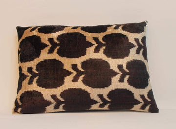 Ikat Pillow Case -  14'' x 20'' Decorative Pillows For Couch Sofa Pillows Lumbar Pillow Decorative Cushion Modern Pillow Cover, Black,Beige