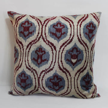 İkat Velvet Pillow Cover, 20'' x 20'' , İkat Velvet Square Pillow,