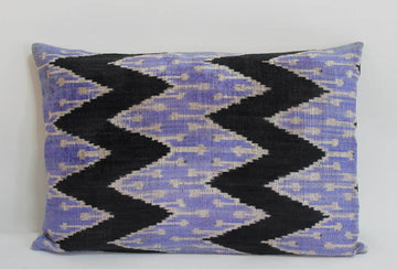 İkat Velvet Pillow Cover, 16'' x 24'' ,  Ikat Velvet Pıllow Cover