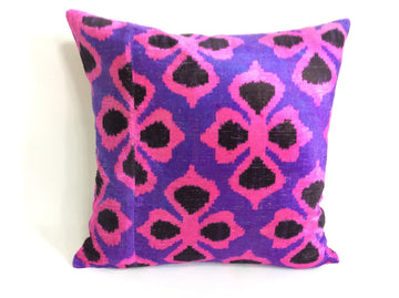 İkat Velvet Pillow Cover, 20'' x 20'' , İkat Velvet Square Pillow,