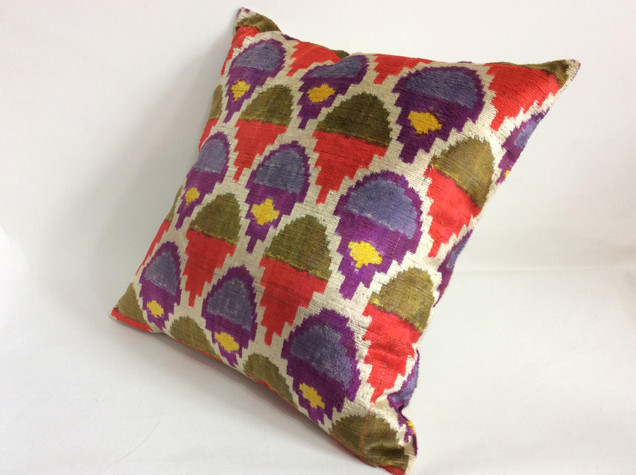 İkat Velvet Pillow Cover, 20'' x 20'' , İkat Velvet Square Pillow,