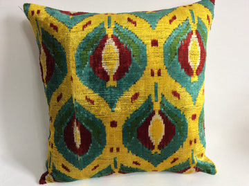 İkat Velvet Pillowİkat Velvet Pillow Cover, 20'' x 20'' , İkat Velvet Square Pillow,  Cover, 20'' x 20'' , Decorative Pillow, Handmade Silk Pillow,İkat Square Pillow, Shipping with Fedex 1-3 days