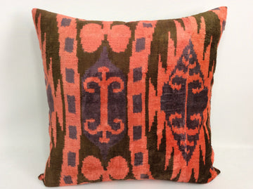 İkat Velvet Pillow Cover, 20'' x 20'' , İkat Velvet Square Pillow,