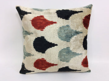Ikat Velvet Pillow - 16'' x 16''  Pillow Cover