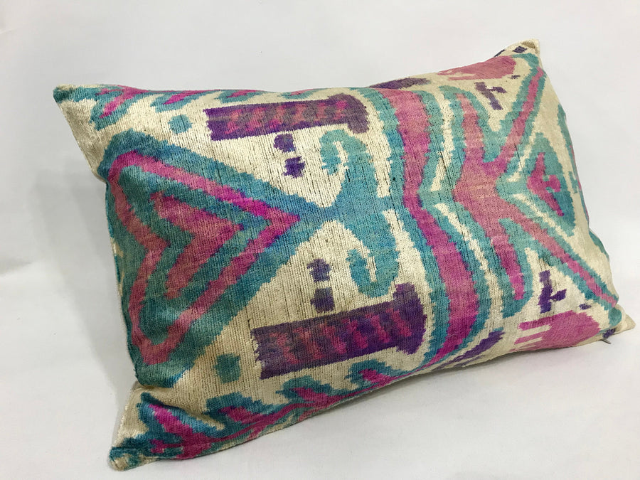 Ikat Pillow Case -  16'' x 24'' Ikat Velvet Pillow Cover