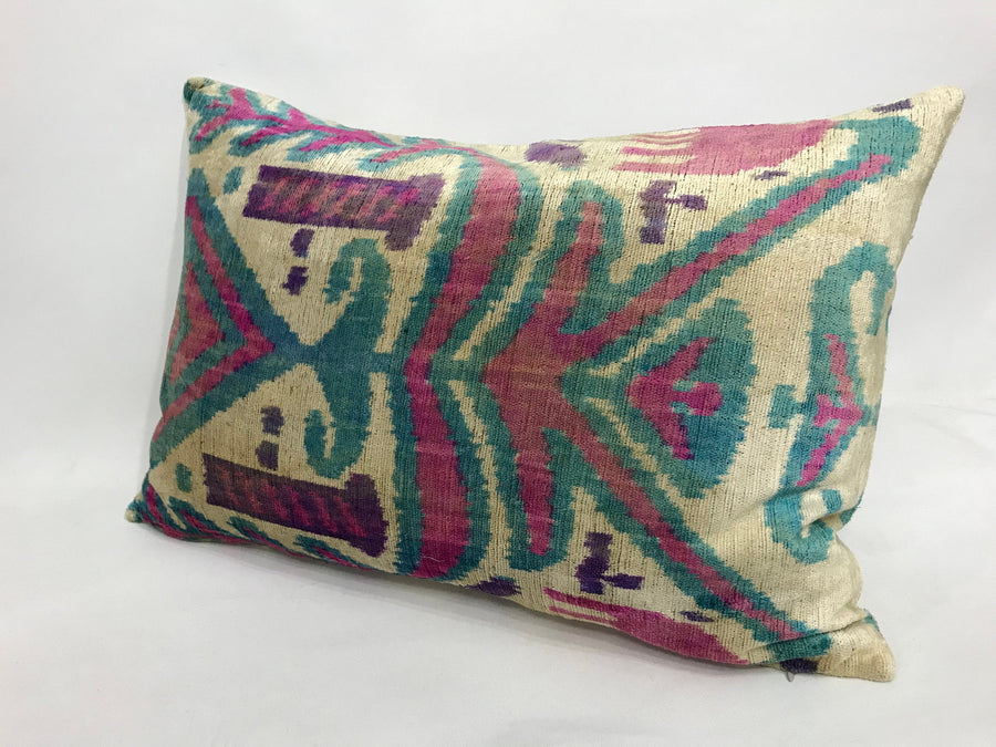 Ikat Pillow Case -  16'' x 24'' Ikat Velvet Pillow Cover