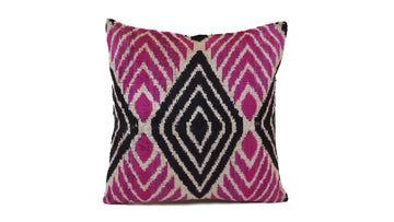 Ikat Velvet Pillow - 16'' x 16''  Pillow Cover