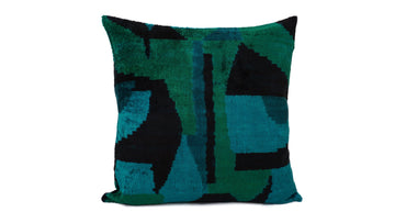 İkat Velvet Pillow Cover, 20'' x 20'' , Decorative Pillow, Handmade Silk Pillow,İkat Square Pillow, Shipping with Fedex 1-3 days