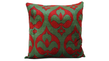 İkat Velvet Pillow Cover, 20'' x 20'' , Decorative Pillow, Handmade Silk Pillow,İkat Square Pillow, Shipping with Fedex 1-3 days