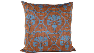 İkat Velvet Pillow Cover, 20'' x 20'' , Decorative Pillow, Handmade Silk Pillow,İkat Square Pillow, Shipping with Fedex 1-3 days
