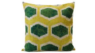 İkat Velvet Pillow Cover, 20'' x 20'' , Decorative Pillow, Handmade Silk Pillow,İkat Square Pillow, Shipping with Fedex 1-3 days