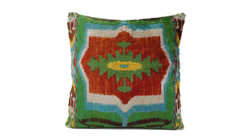 Ikat Velvet Pillow - 16'' x 16''  Pillow Cover