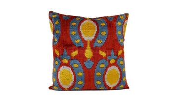 Ikat Velvet Pillow - 16'' x 16''  Pillow Cover