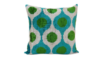 İkat Velvet Pillow Cover, 20'' x 20'' , Decorative Pillow, Handmade Silk Pillow,İkat Square Pillow, Shipping with Fedex 1-3 days