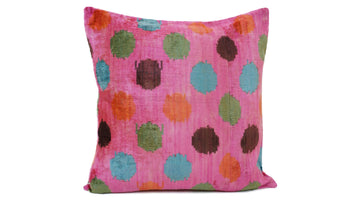 İkat Velvet Pillow Cover, 20'' x 20'' , Decorative Pillow, Handmade Silk Pillow,İkat Square Pillow, Shipping with Fedex 1-3 days