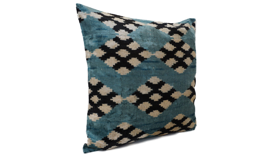İkat Velvet Pillow Cover, 20'' x 20'' , Decorative Pillow, Handmade Silk Pillow,İkat Square Pillow, Shipping with Fedex 1-3 days