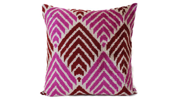İkat Velvet Pillow Cover, 20'' x 20'' , Decorative Pillow, Handmade Silk Pillow,İkat Square Pillow, Shipping with Fedex 1-3 days