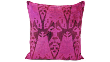 İkat Velvet Pillow Cover, 20'' x 20'' , Decorative Pillow, Handmade Silk Pillow,İkat Square Pillow, Shipping with Fedex 1-3 days