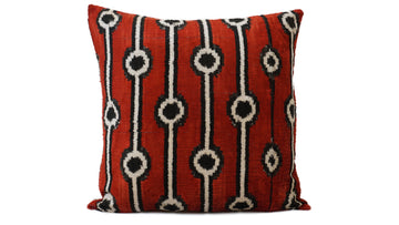 İkat Velvet Pillow Cover, 20'' x 20'' , Decorative Pillow, Handmade Silk Pillow,İkat Square Pillow, Shipping with Fedex 1-3 days